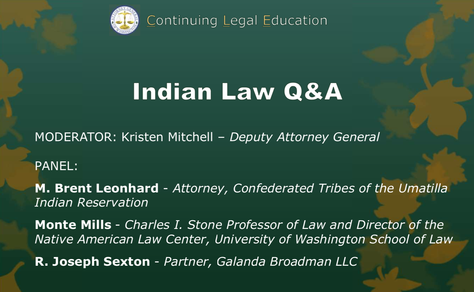 Joe Sexton Teaches PL 280 Jurisdiction & Indian Land Status
